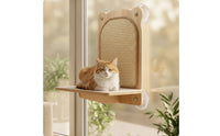 Cat Window Perch with Scratching Panel Compact Window Cat Perch with Scratching Panel Cozy pet Furniture for Apartments