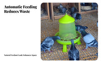 Spill-Proof Design Pigeon Feeder Large Capacity Anti-Splash Pigeon Food Trough for Aviary, Backyard, Garden