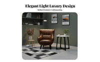 Single-Seater Wooden Frame Accent Chair Light Luxury Aesthetic Armchair Space-Saving Seating Furniture Ergonomic Design for Apartment Dwellers, Homeowners, Readers, Balcony, Living Room, Bedroom, Reading Nook