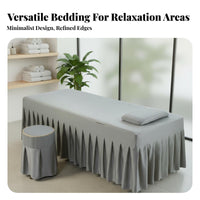 All-Season Use Massage Table Cover Set Simple Minimalist Design Massage Table Sheet Set Silky Silken Material for Estheticians