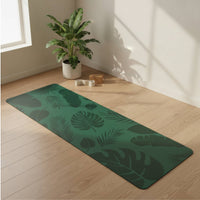 Non-Slip Exercise Mat with Leaf Print Printed Exercise Mat Cushioned Eco-Friendly for Yogis