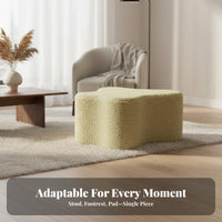 CumulusShaped Pouf Minimalist Design Low Stool Cream aesthetic for Homeowners, Adults
