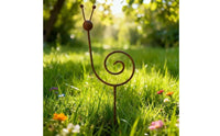 Rustic Design Weathered Snail Plant Support Artistic Accent Weathered Metal Snail Stake Weatherproof for Gardeners, Flower Bed, Patio