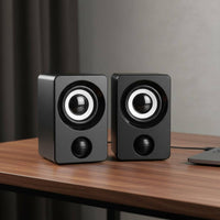 2 Pieces USB Powered Computer Speakers Deep Bass USB Powered Speakers Compact Design Mini Desktop Speaker Set for Enthusiasts