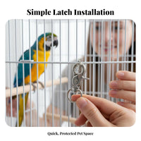 Easy to Use Antianti-release latch long-lasting rotating Crab Clasp Sturdy enclosure fastener adaptable for avian Owners, avianenclosures, Aviary, Aviaries, Small creature Enclosures