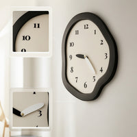 Irregular Wall Clock Decorative Analog Wall Clock Slim Clear Contrast for Minimalists, Living Room, Bedroom