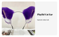 Soft Cat Ear Headband Adorable Design Ry Cat Ears Headband Lightweight Anime Cosplay Ears for Women, Party Goers, Conventions, Halloween, Photography
