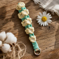 Hand-Woven Daisy Phone Lanyard with Camera Strap