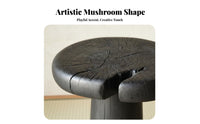 Wabi-Sabi Design Toadstool-Shaped-Shaped Seat Natural Wood Texture Toadstool-Shaped-Shaped Table Rustic Aesthetic Side Stool Multi-Purpose for Interior Designers, Boutique Business Owners, Homestay, Living Room, Entryway, Bedroom