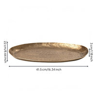 Gold Serving Tray Lustrous Finish Hammered Tray Decorative Serving Platter