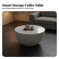 2 Pieces Minimalist Design Round Nesting Coffee Table Set Modern Design Round Nesting Tables Small Space Friendly Living Room Furniture With Storage for Apartment Dwellers, Interior Designers, Homeowners, Office Lounge, Bedroom, Hotel Lobby, Beauty Salon