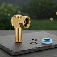 Thread Seal Tape Included 1/2 NPT to 3/4 GHT Adapter Threaded Swivel Elbow Hose Adapter Gold-Colored Finish Brass Hose Connector Hex Shape