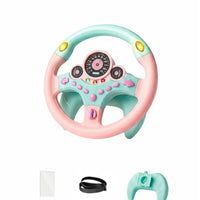 Sound and Light Effects Toy Steering Wheel Multi-Function Kids Interactive Driving Toy for Toddlers, Car Travel