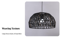 Paper Cord Hanging Shade Natural Texture Woven Hanging Lamp Shade Handmade Rattan Look Lampshade Warm Ambiance for Dining Room