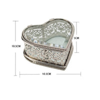 Heart-Shaped Jewelry Box Compact Small Container Dust Protection Storage Item