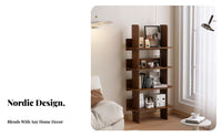 Floor-Standing Multitier Display Stand Freestanding Wavy Multi-Tier bookcase Opendesign Storage Rack Space-Saving Design for Book Lovers, Homeowners, Living Room, Bedroom, Playroom, Hallway