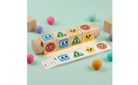 Picture Cards Wooden Rotating Puzzle Smooth Wood Matching Block Toy Fine Motor Skills Cartoon Face Puzzle Logical Thinking