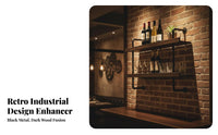 Industrial Pipe Shelf Retro Wall-Mounted Design Mounted Beverage Rack Space-Saving Wall Mounted Bar Shelf for Restaurant Owners, Coffee Shop