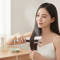 Wide-Plate Steam Flat Iron with Comb Cold Mist Steam Hair Straightener Electric Hair Straightener with Comb Professional for Morning Routines