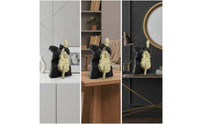 Musician Sculpture Black and Gold Music Figurine Exceptional Music Statue for Office Desk