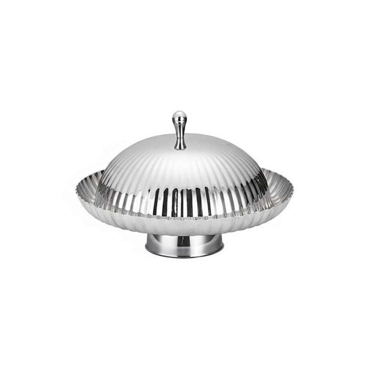 Dessert Cloche Tray Nordic Style Covered Serving Tray Luxury Look Stainless Steel Dessert Platter Dish for Buffet, Restaurant