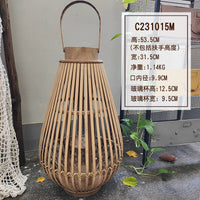 工业风竹编风灯装饰创意工作室设计空间落地灯笼摆件大型怀旧烛台