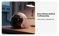 Retro 3C Certified 3/4 Shell Leather Helmet Four-Season for Women, Adults, City Commuting, Daily Travel, Motorcycling