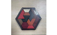 Hexagonal Hexagon Puzzle Interlocking Wooden Reasoning Puzzle Layered Educational Toy Tabletop