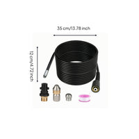 High-Pressure Hose with Fittings Heavy Duty Pressure Washer Hose with Adapters Lightweight for Drain Cleaning