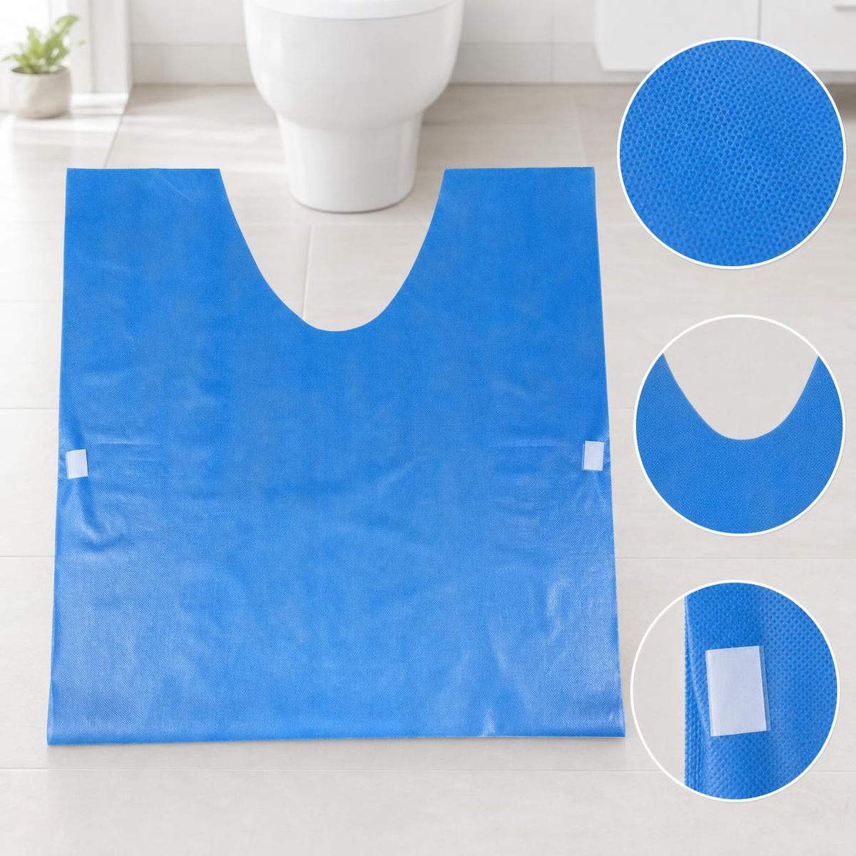 Disposable U-Shaped Toilet Mat, Waterproof Non-Slip Non-Woven Foot Pad for All Seasons