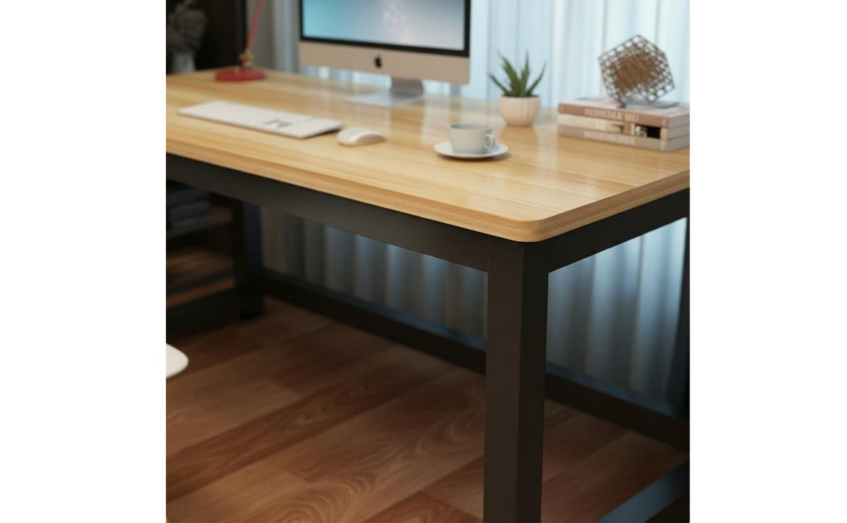 Easy Assembly Modern Minimalist Desk Safe Rounded Corners Simple Study Table Rectangular Office Desk for Students, Bedroom, Dorm Room