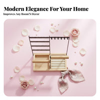 4-Tier Jewelry Stand Detachable Design Countertop Jewelry Stand Earring and Necklace Holder Space Saving Necklace Bracelet