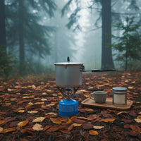 Camping Cook Pot with Folding Handle Camping Cook Pot with Lid Compact Cookware for Campers, Solo Hikers