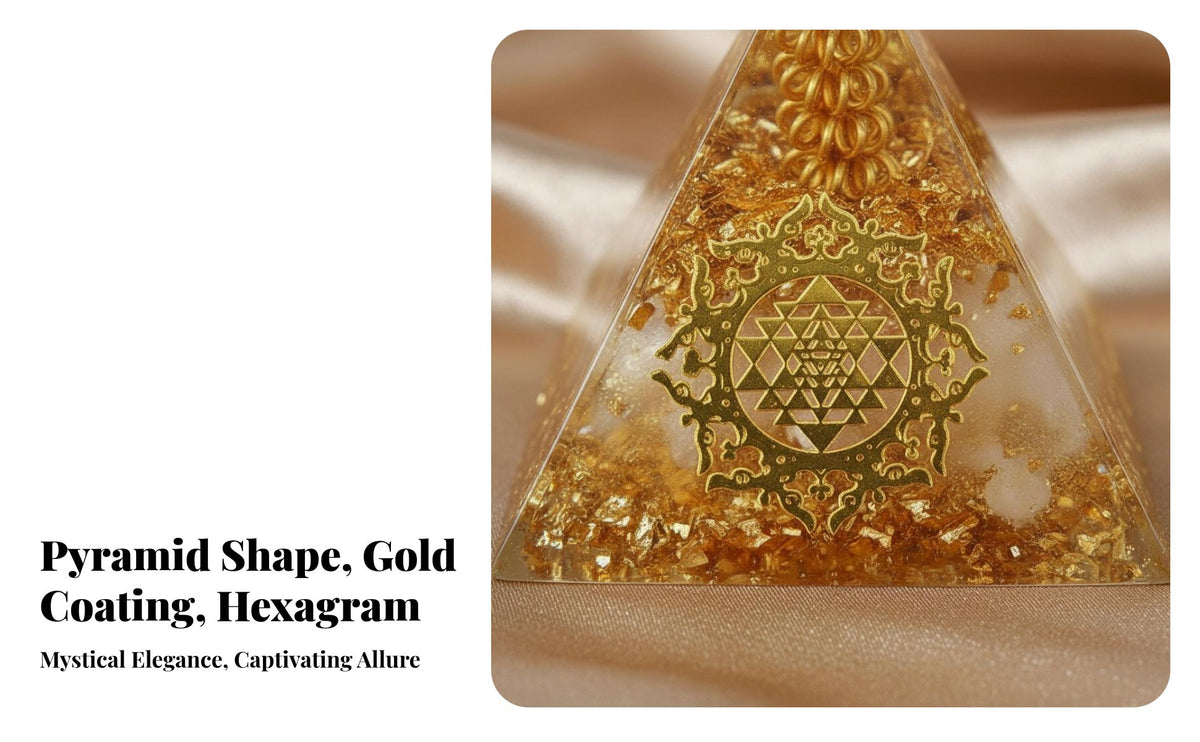 Citrine Crystal Pyramid Handmade Orgonite Pyramid House Decoration Spiritual Decor for Spirituality Lovers, Shop, Home