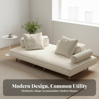 Minimalist Design Armless 2-Seater Sofa Italian aesthetic Armless Block Sofa Upholstered Living Room Seating Padded Seat for Apartment Dwellers, Guesthouse Owners, Homeowners, Small Spaces, Lounge Area, Bedroom