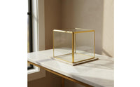 Geometric Glass Terrarium Centerpiece Decoration Glass Geometric Terrarium Brass Frame Display Box Nordic Aesthetic