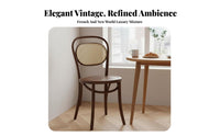 Retro Design Bentwood Cane Chair Solid Wood Construction Wooden Chair with Woven Features Breathable Dining Furniture Ergonomic Curved Back for Cafe Owners, Interior Designers, Homeowners, Restaurant, Kitchen, Living Room, Home Office