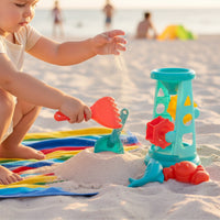 5 Pieces Plastic Sand Structure with Tools Rotating Sand Water Wheel Child-Friendly Sandbox Toys Outdoor for Toddlers