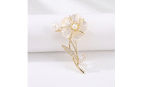 Floral Gemstone Brooch Elegant Flower Brooch Gold Brooches for Women, Formal Outfits, Office