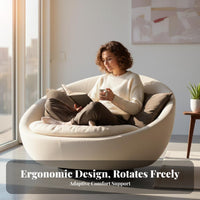 Enveloping Chair rotate Function Single Sofa Modern aesthetic Living Room Seating for Homeowners, Office Workers, Lounge Area, Bedroom, perusing corner