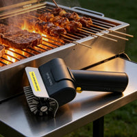 Cordless Electric Grill Brush with Replacement Heads Long-Lasting Electric Grill Brush Heat-Resistant Stainless Steel for Backyard Grilling