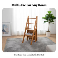 Transformable Ladder Chair Foldable Step Stool Space Saving Household Furniture for Residents, Seniors, Indoor, Kitchen, Living Room