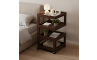 Modern Bedside Cabinet Open Shelving Mobile Storage Cart Space Saving Rolling End Table for Bedroom, Small Areas, Living Room