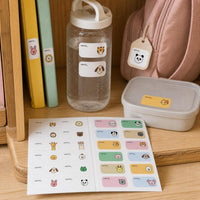 Cartoon Name Stickers for Kids - Waterproof Labels for School Supplies, Water Bottles & Books