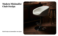 360-Degree Swivel Adjustable Pedestal Barstool Padded Seat Adjustable Crescent Back Stool Comfortable Backrest Bar Chair Modern Design for Salon Professionals, Business Owners, Reception Area, Cafe, Commercial Counter, Kitchen Island