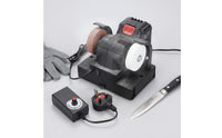 Sturdy Long-Lasting Mini Electric Bench Grinder Multi-Functional Double Wheel Polishing Machine Fast Heat Dissipation Small Desktop Grinder 100W Engine for DIY Enthusiasts, Crafters, Workshop, Garage