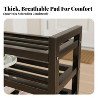 Space-Saving Design Padded Shoe Changing Stool Sturdy Metal Frame Padded Shoe Rack with Seat Soft Comfortable Cushion Entryway Bench Strong Load-Bearing for Apartment Dwellers, Homeowners, Families, Hallway, Mudroom, Bedroom, Closet