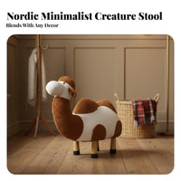 creature Shape Camel Stool Nordic aesthetic Cushioned Accent Seat perfect Housewarming Gift Home Decor playful Design for Children, Homeowners, Entryway, Living Room, Playroom, study corner