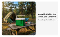 Sturdy Construction Portable Insulated Cooler Leak-Resistant Insulated Cooler Box Easy Carry Handles for Campers, Anglers, Fishing, Picnics