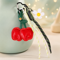 Christmas PU Apple Acrylic Flower Bag Charm Pendant Gift